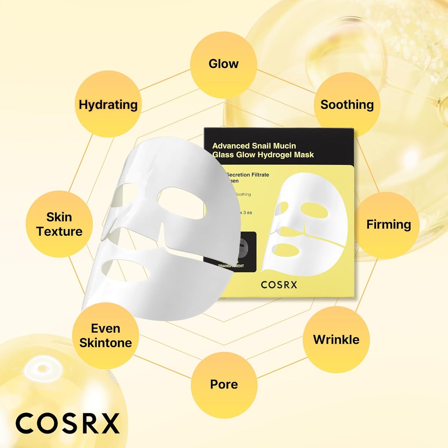 Advanced Snail Mucin Glass Glow Hydrogel Mask
